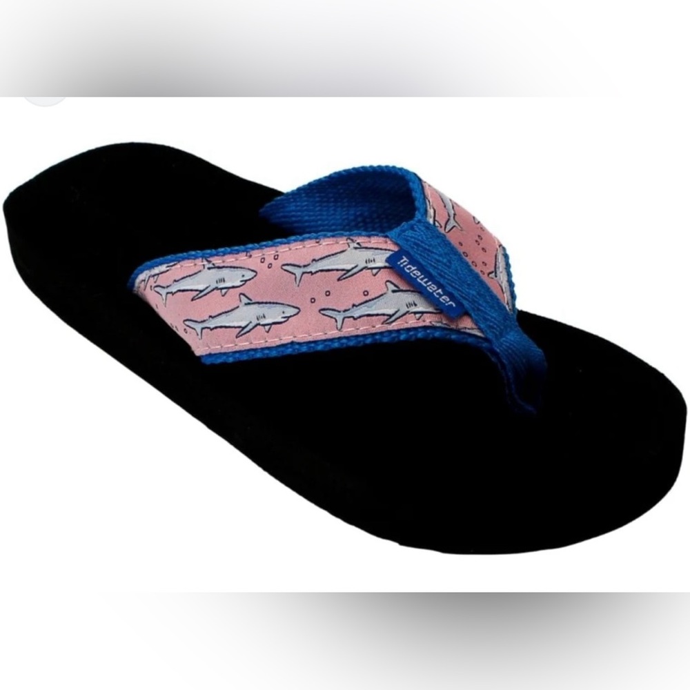 NEW Girls Tidewater Shark Flip Flops Size 10-11